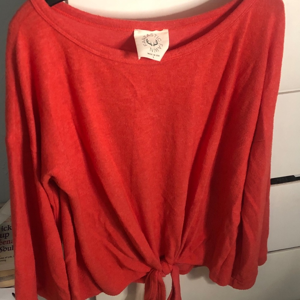 Soft Red-Orange long-sleeve top